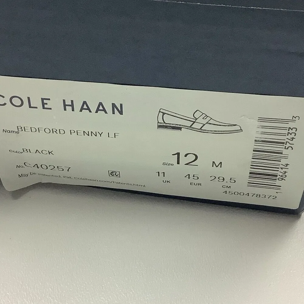 Cole Haan Bedford Men Size 12 M Black Casual Leather Penny Loafers Dress Shoes